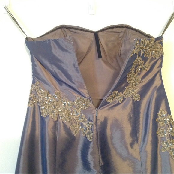 Formal beaded strapless gown with cropped jacket - Picture 4 of 8